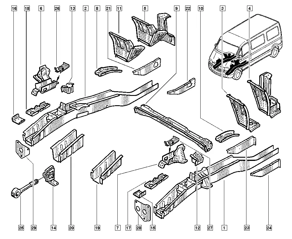 Front Floor Panel diagram