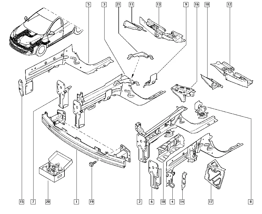 Front Floor Panel diagram