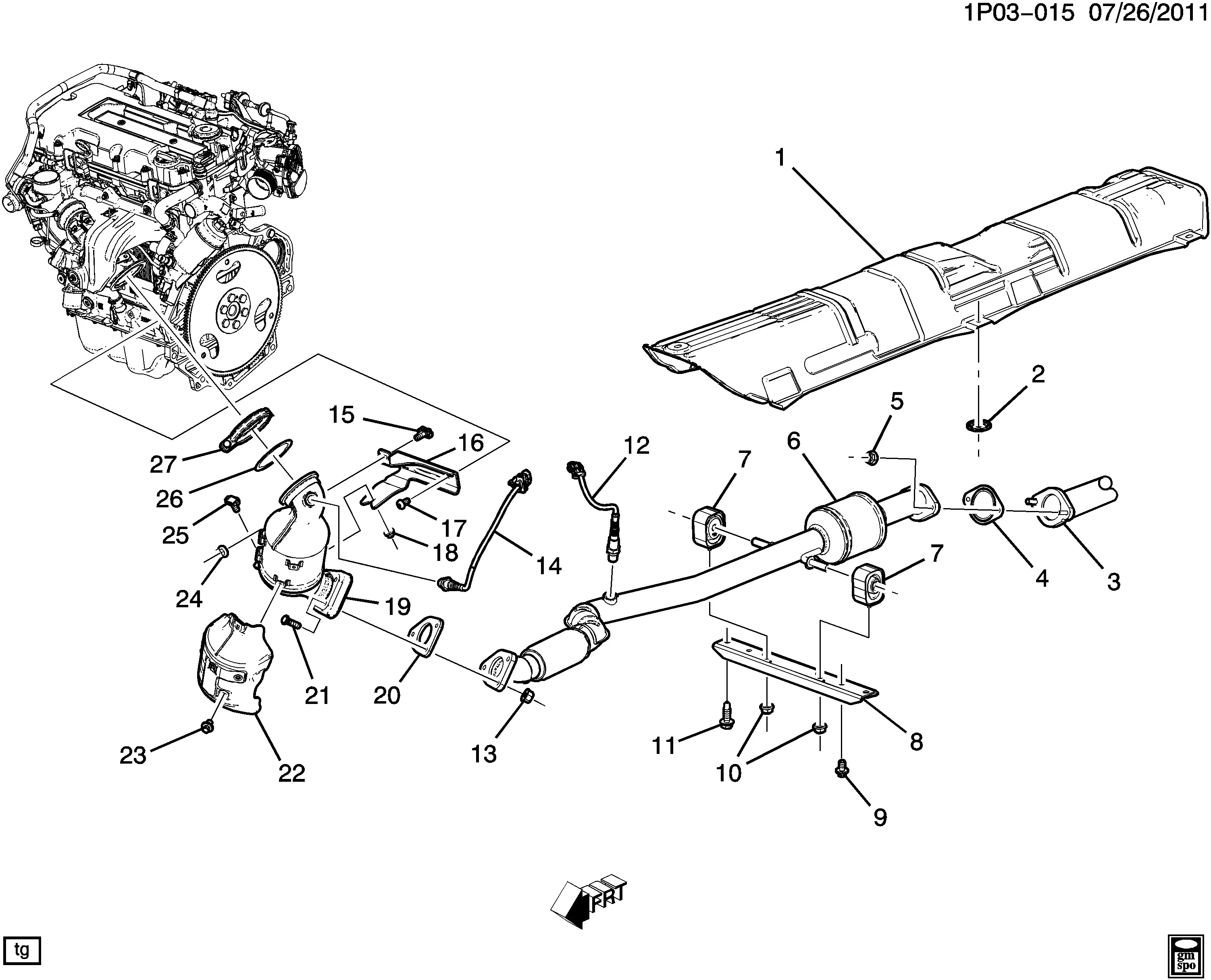 Front Exhaust System diagram