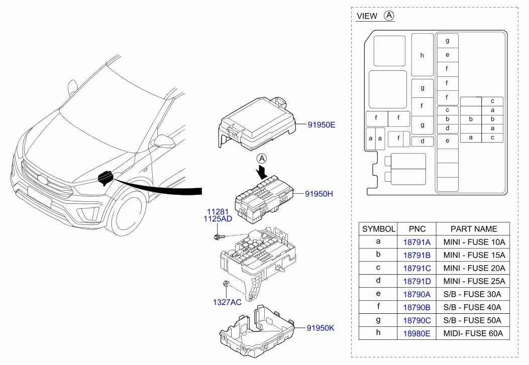 Передняя электропроводка diagram