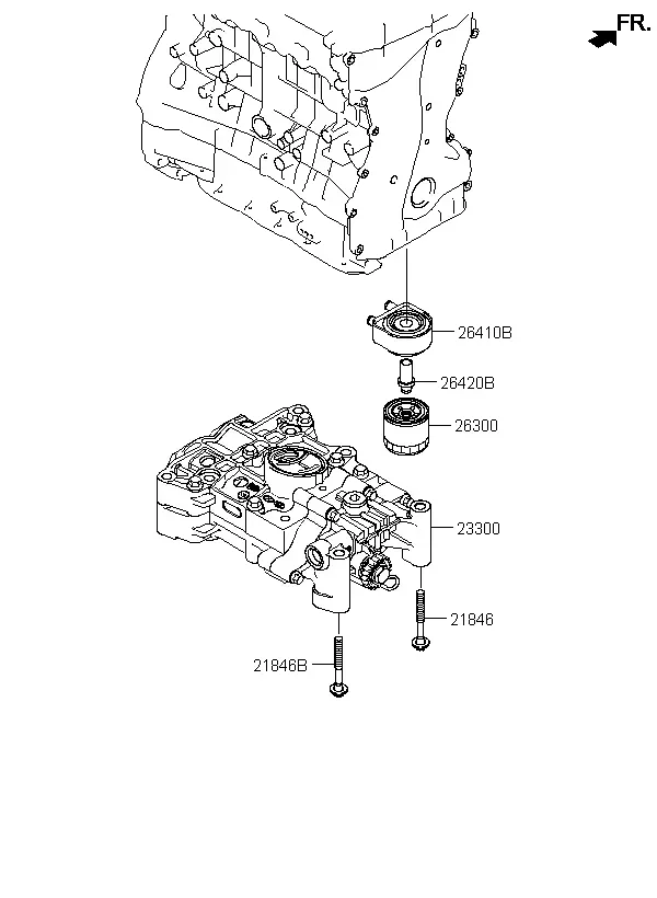 Engine Front Cover & Oil Filter diagram