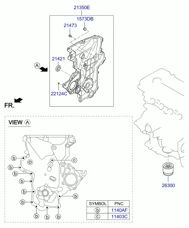 Engine Front Cover & Oil Filter diagram