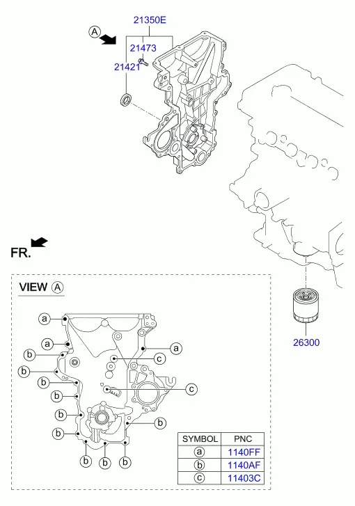 Engine Front Cover & Oil Filter diagram