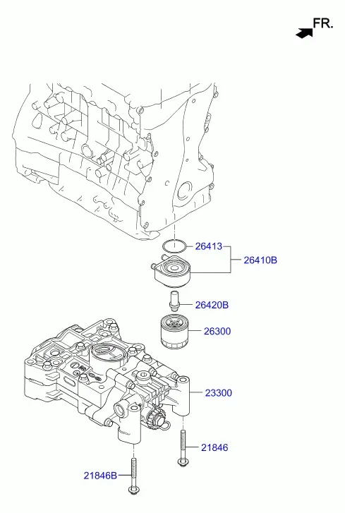 Engine Front Cover & Oil Filter diagram