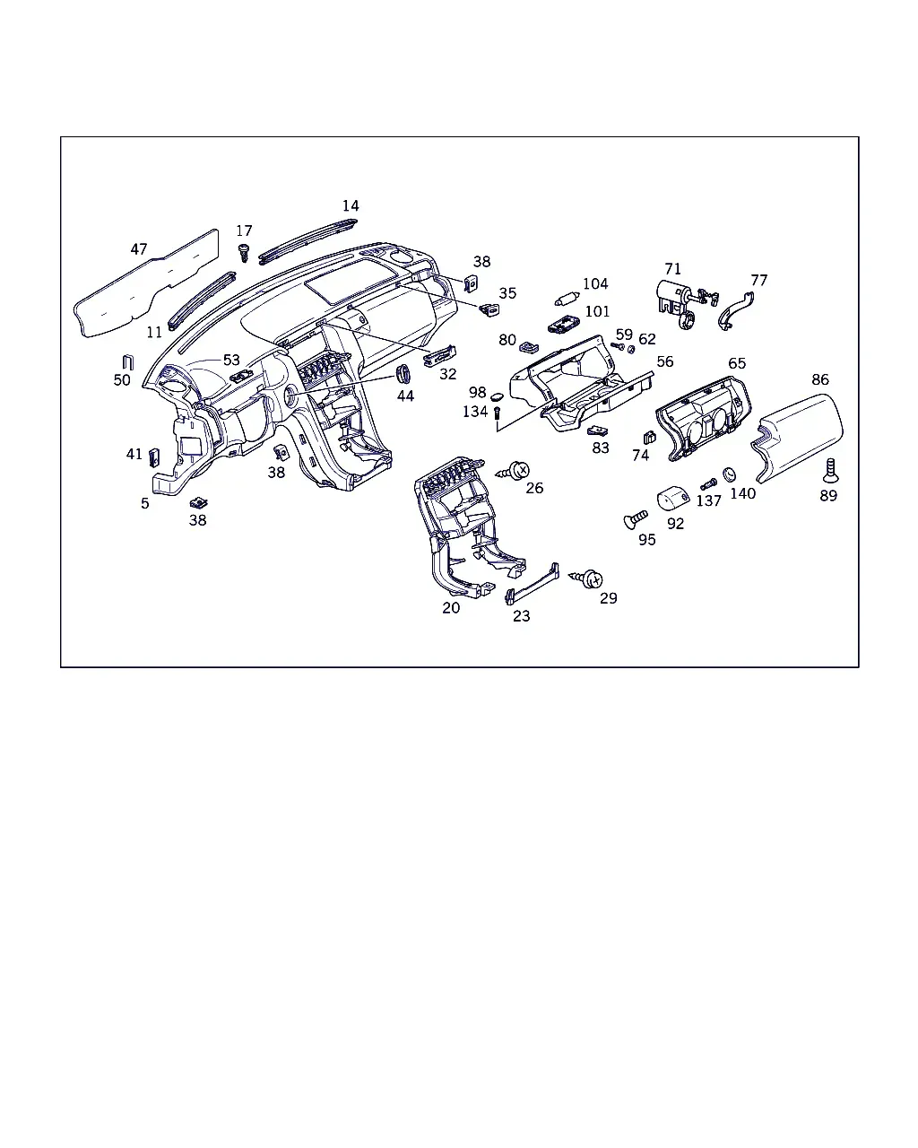 Dashboard With Glove Box diagram