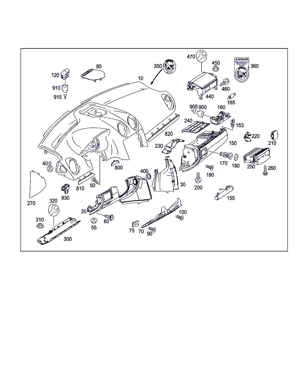 Front Panel with Glove Box diagram
