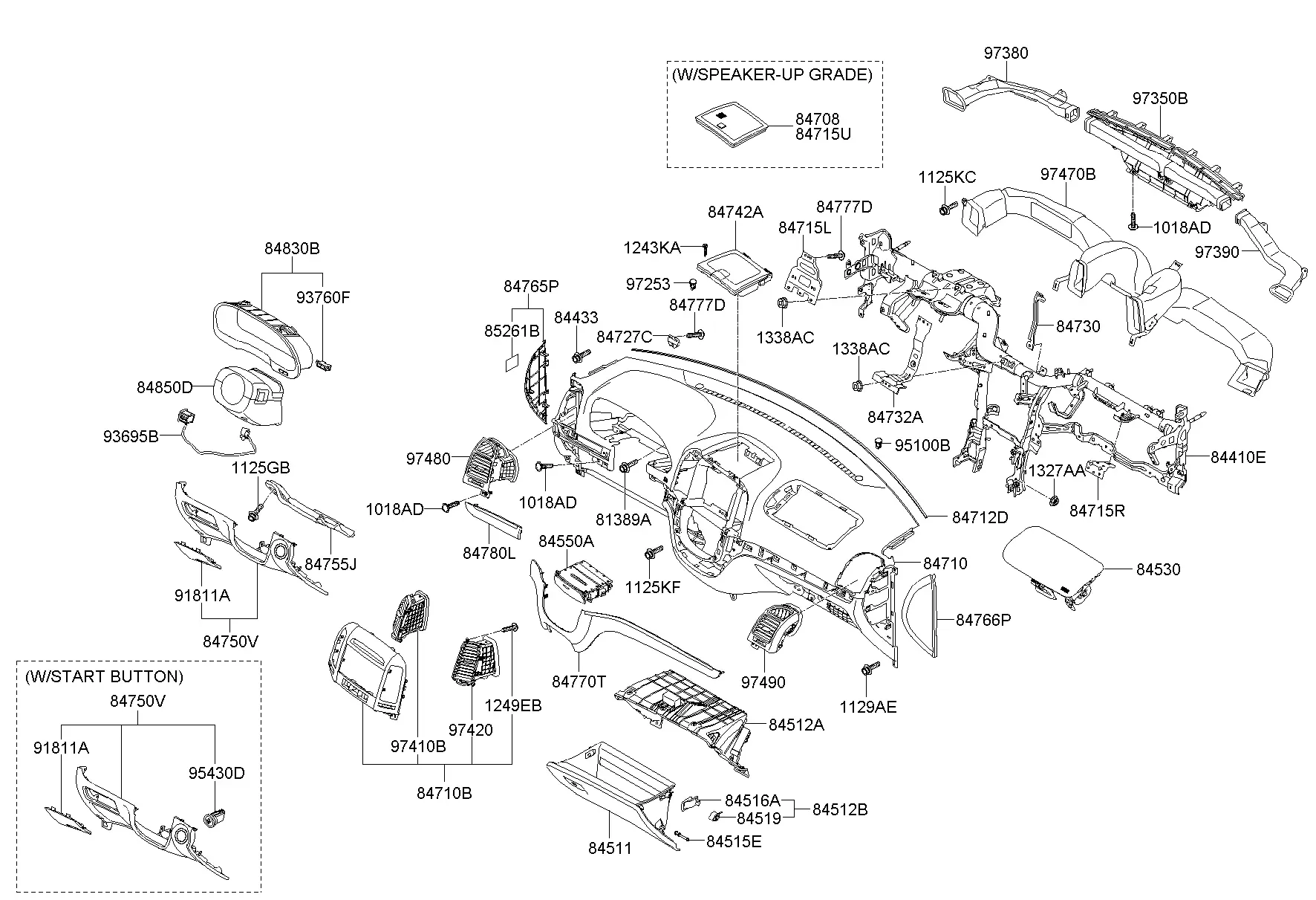 Передняя панель салона diagram