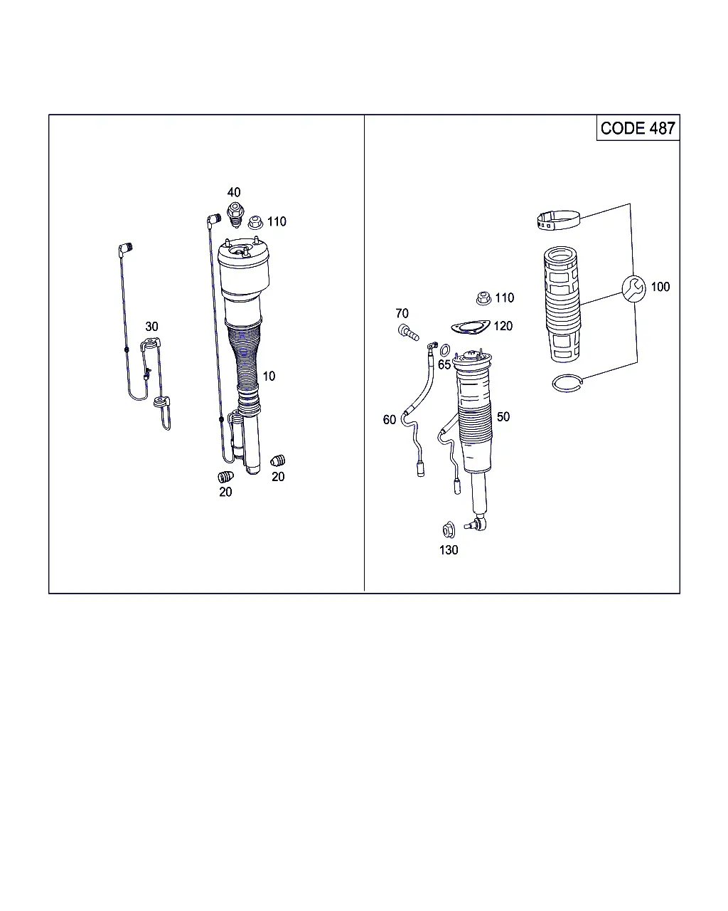 Front Air Suspension Strut diagram