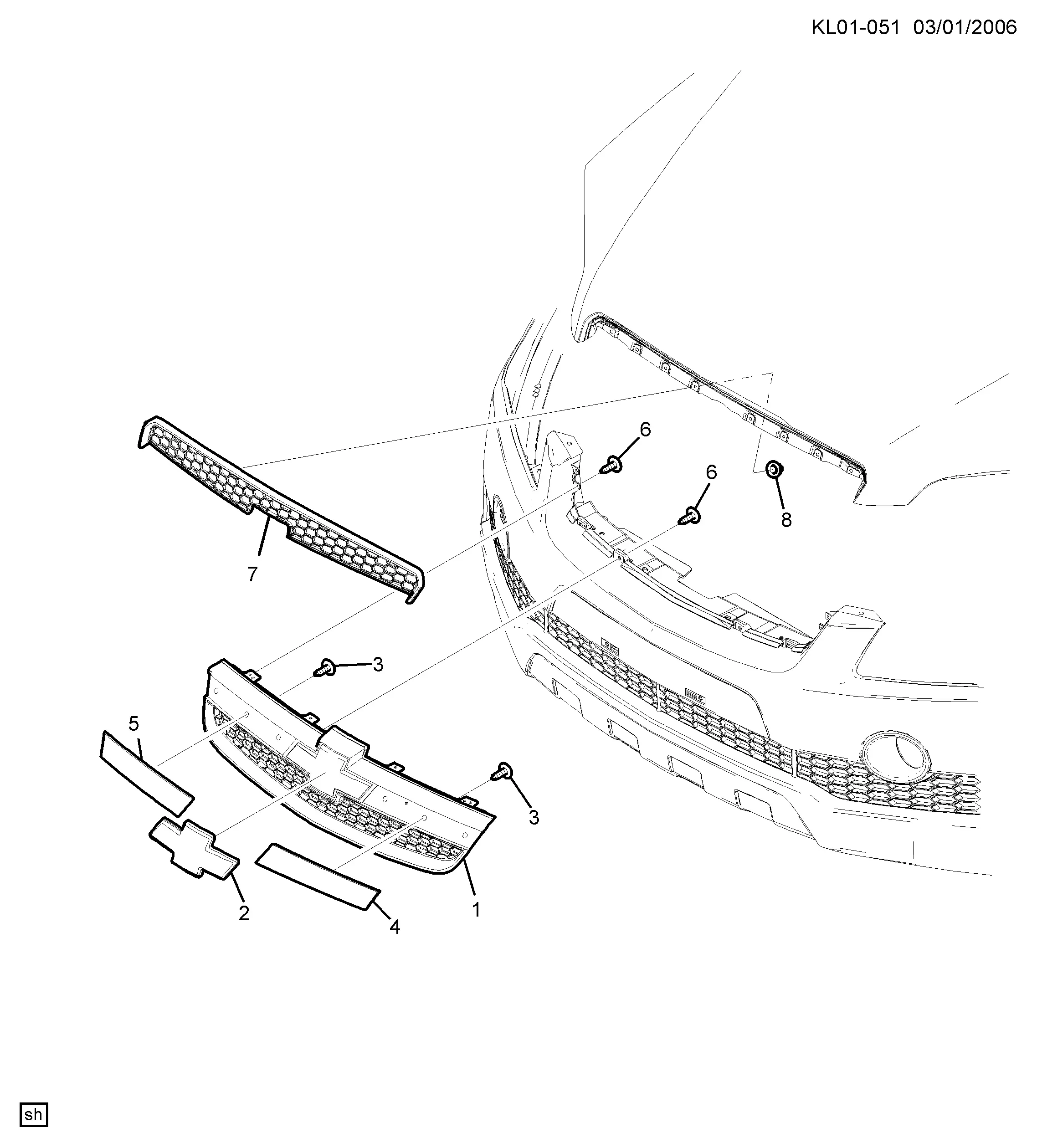 Front Radiator Grille diagram