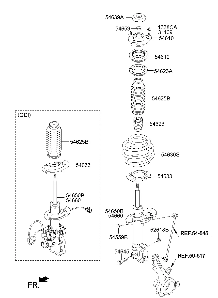 Front Strut and Spring diagram