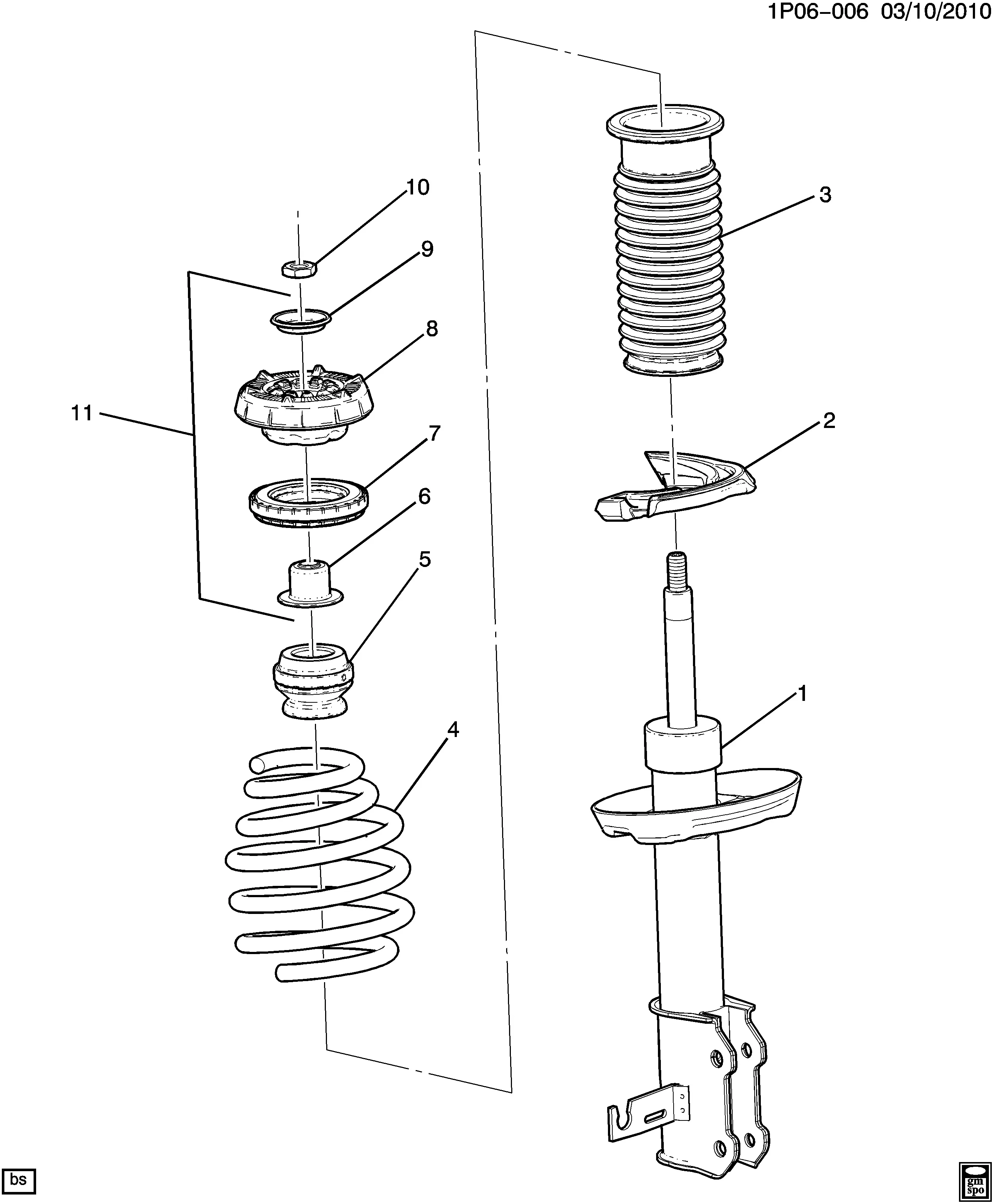 Front Suspension Strut diagram
