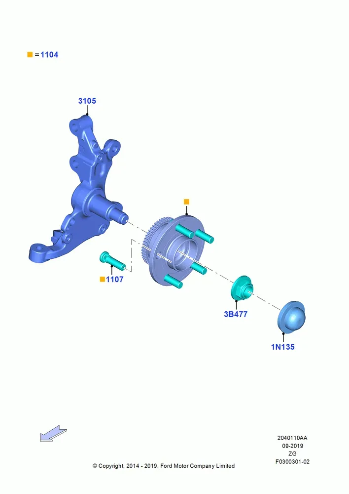 Front Knuckle And Hub diagram