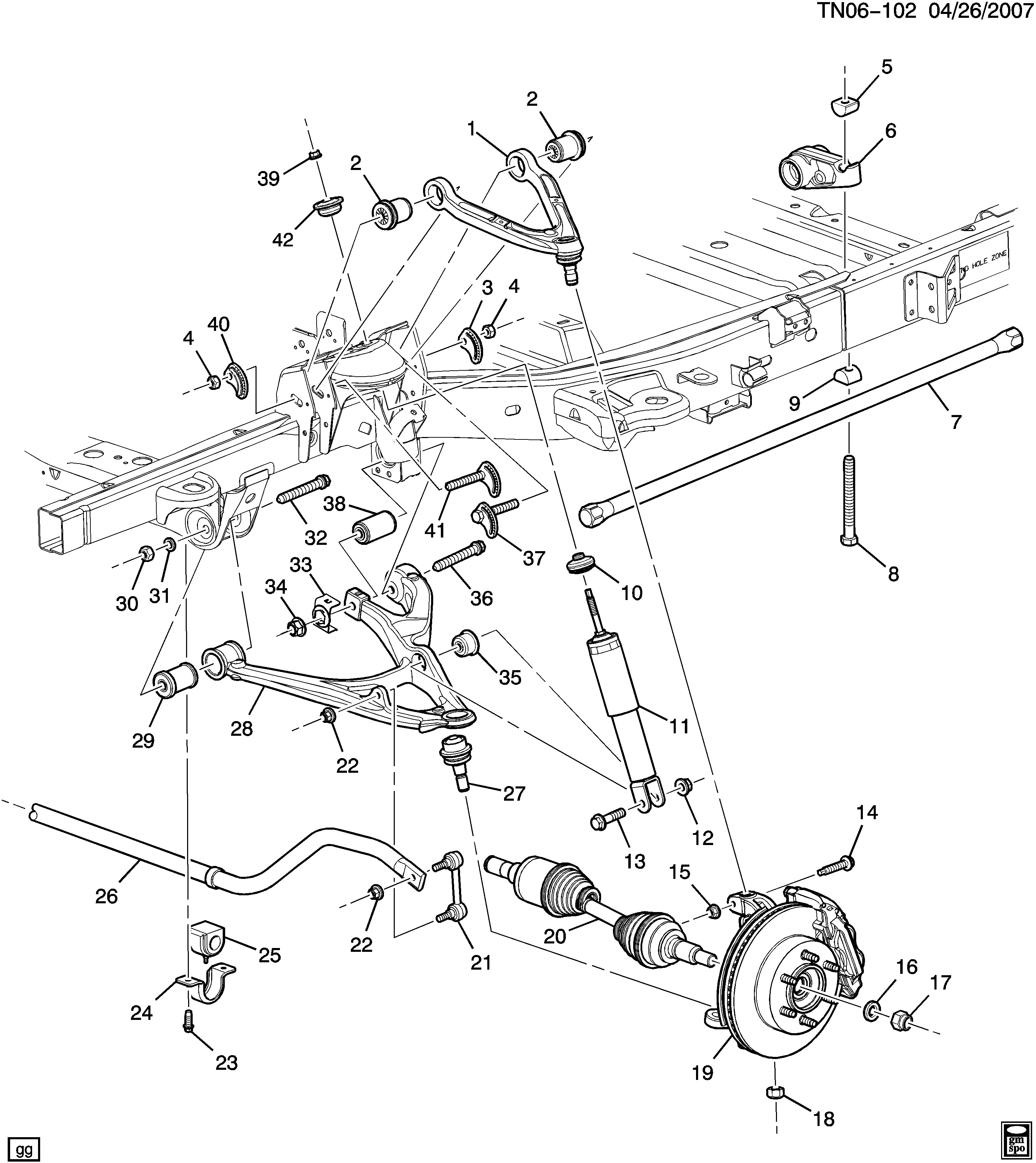 Front Torsion Bar Suspension diagram
