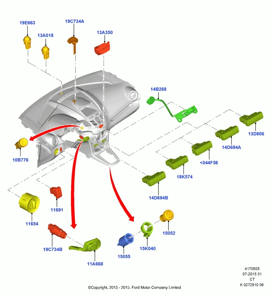 Instrument Panel Switches and Sensors diagram