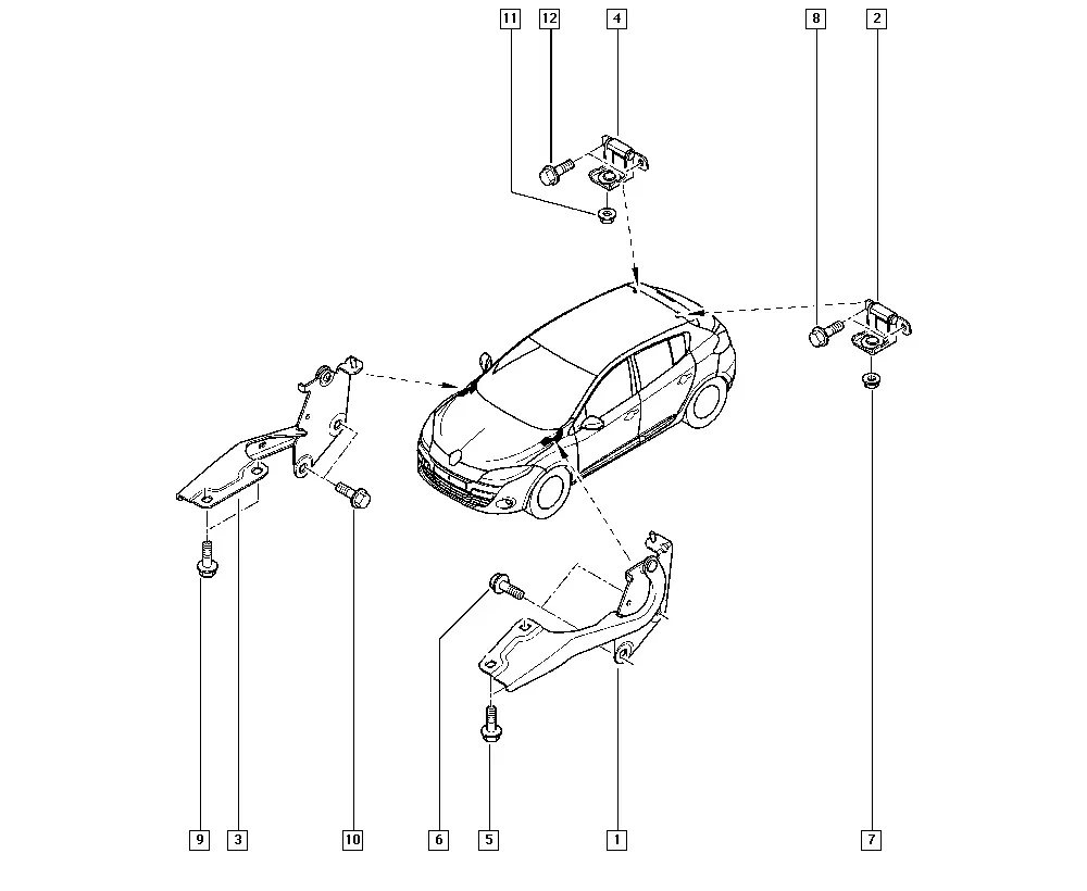 Hood and Trunk Hinges diagram