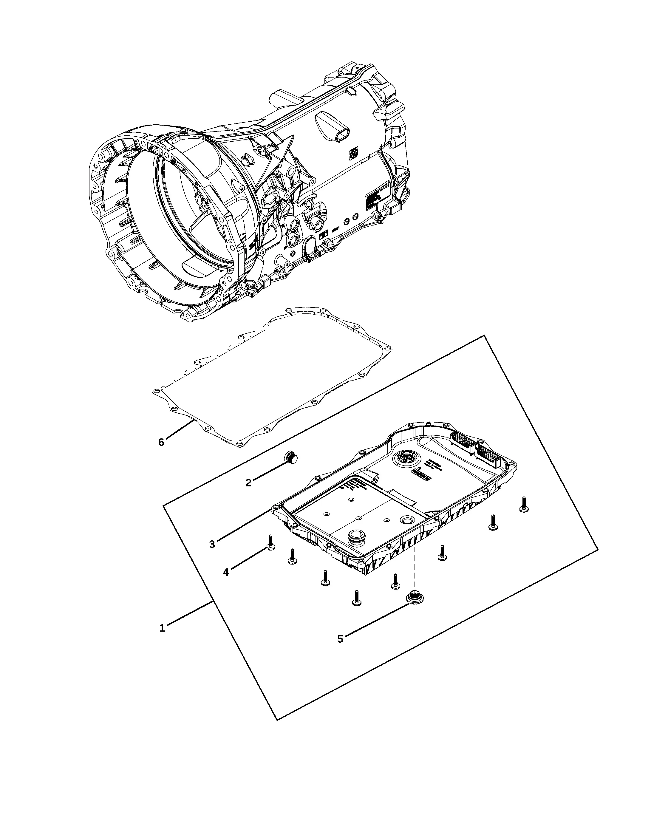 Transmission Oil Pan and Filter diagram