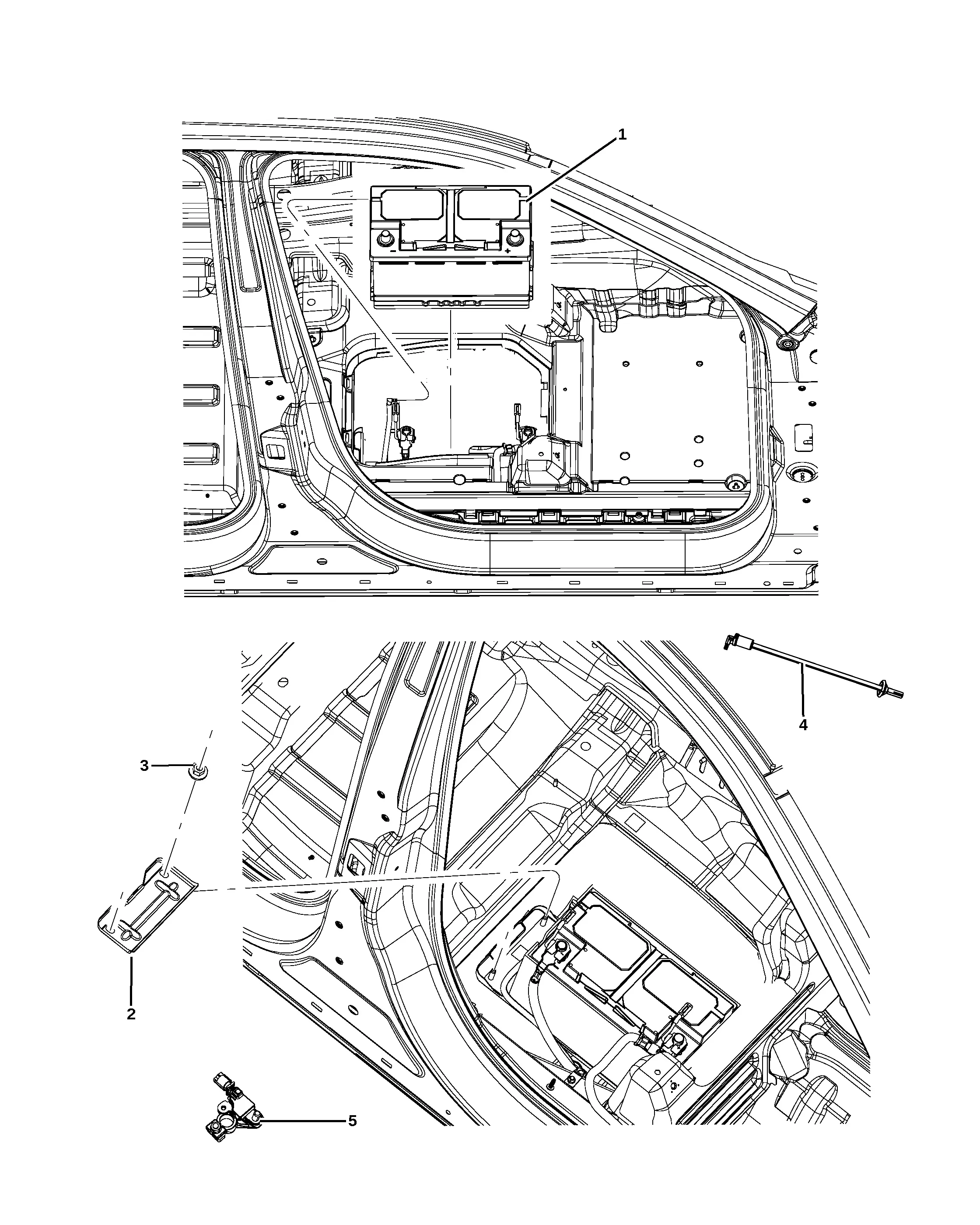 Battery Tray and Support diagram