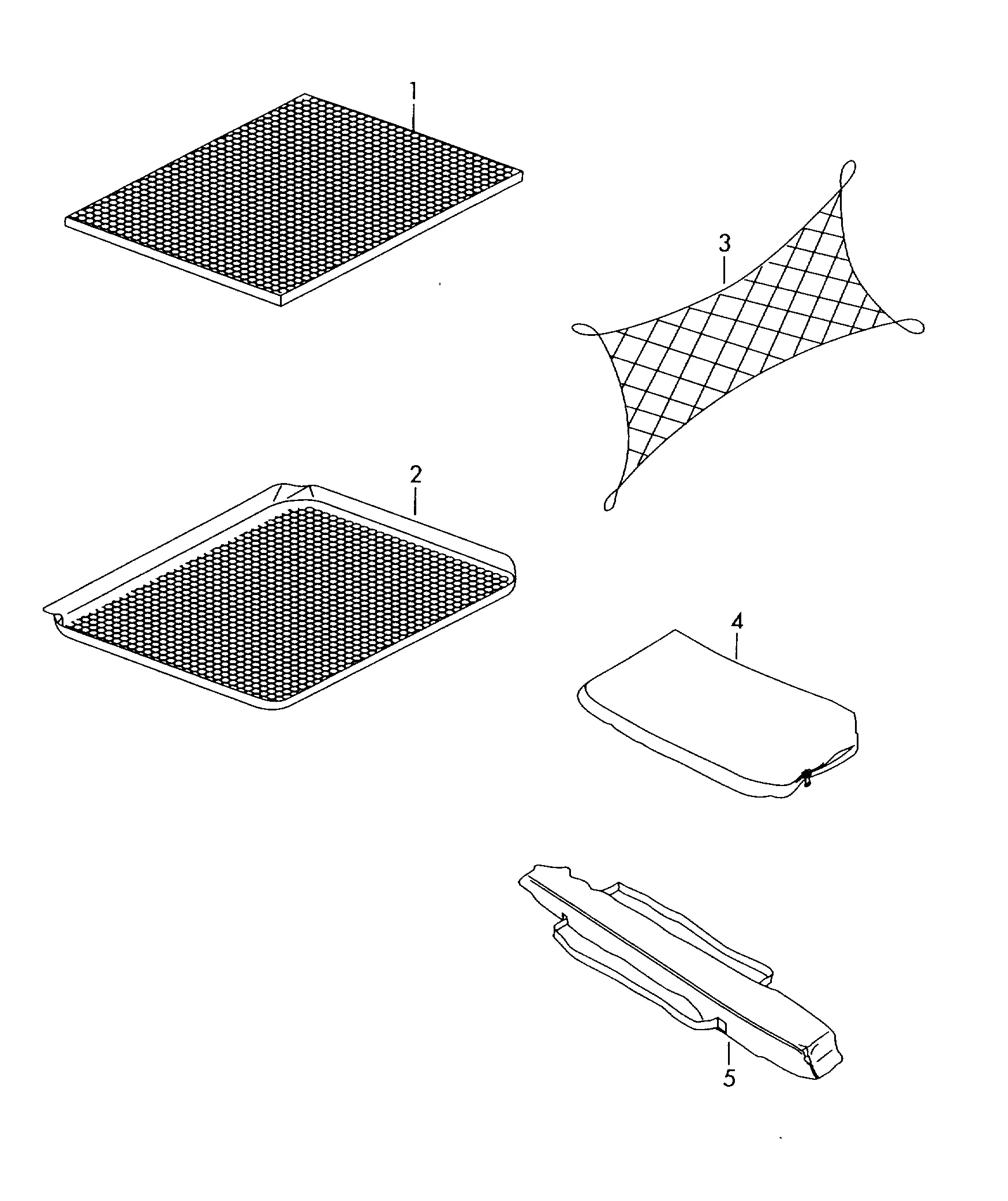 Cargo Tray and Luggage Net diagram