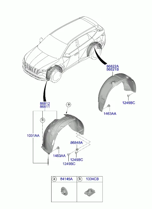 Wheel House Liners diagram