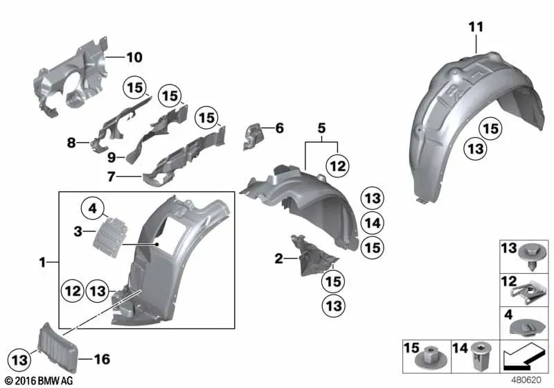 Wheel Arch Liners diagram