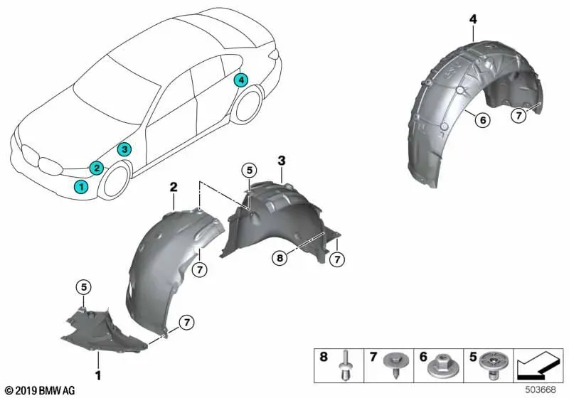 Wheel Arch Liners diagram