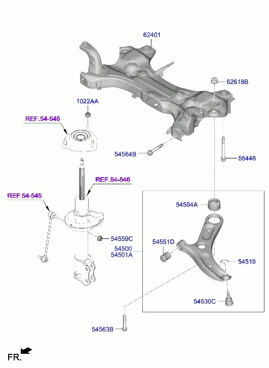 Подрамник передней подвески diagram