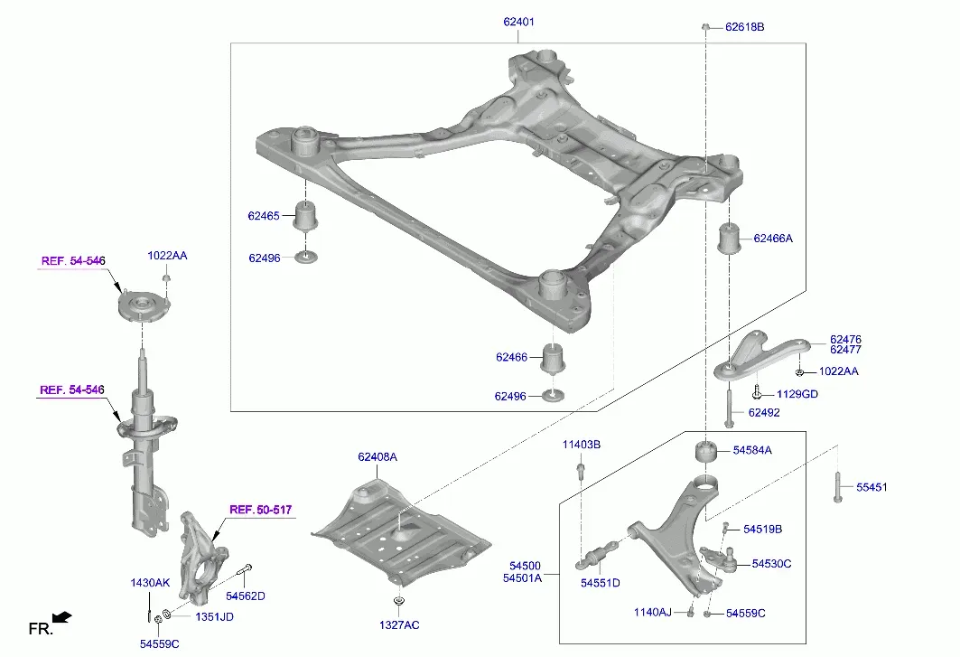 Front Suspension Subframe diagram