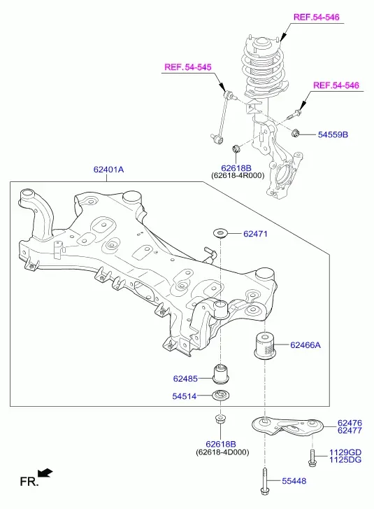 Front Suspension Subframe diagram
