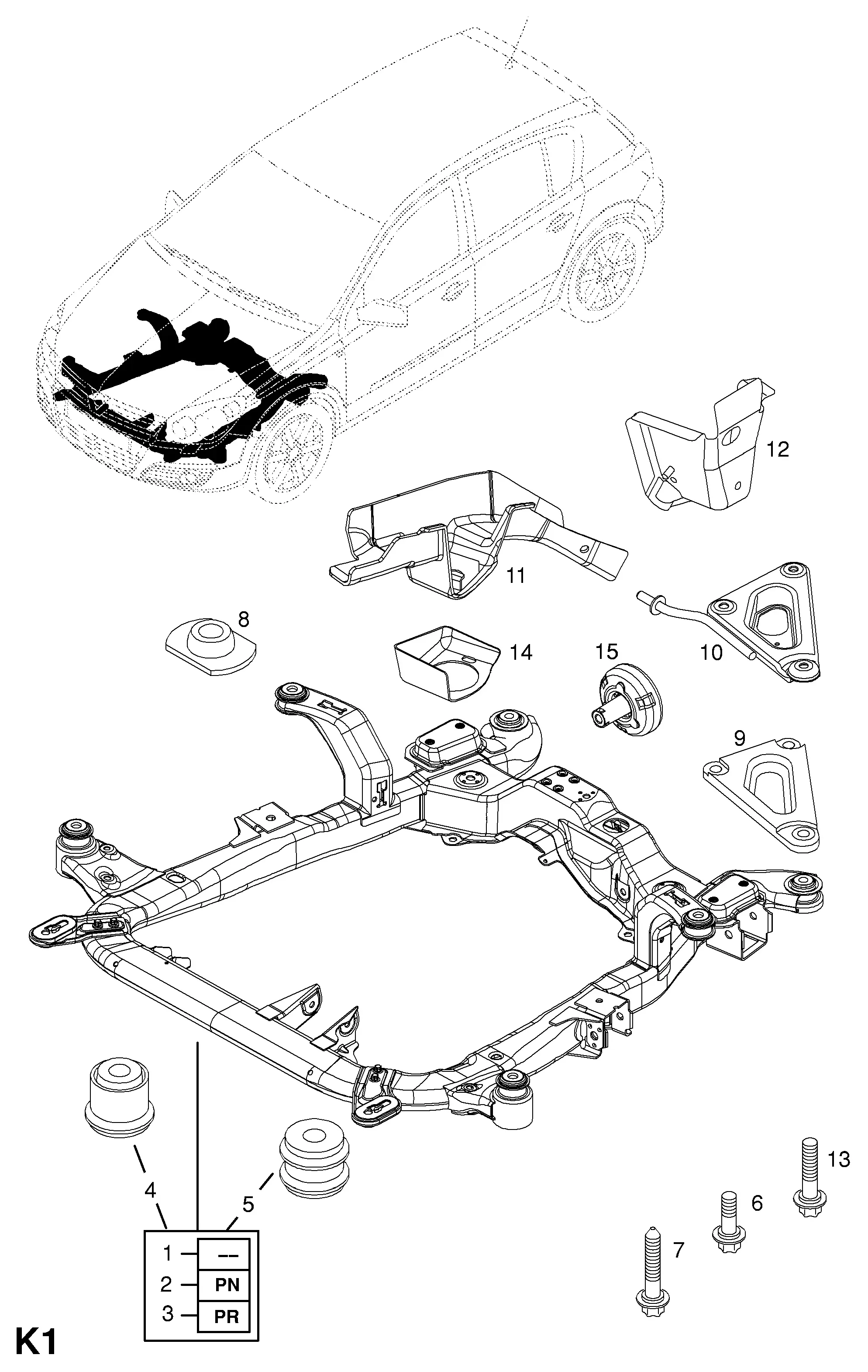 Front Suspension Cradle diagram