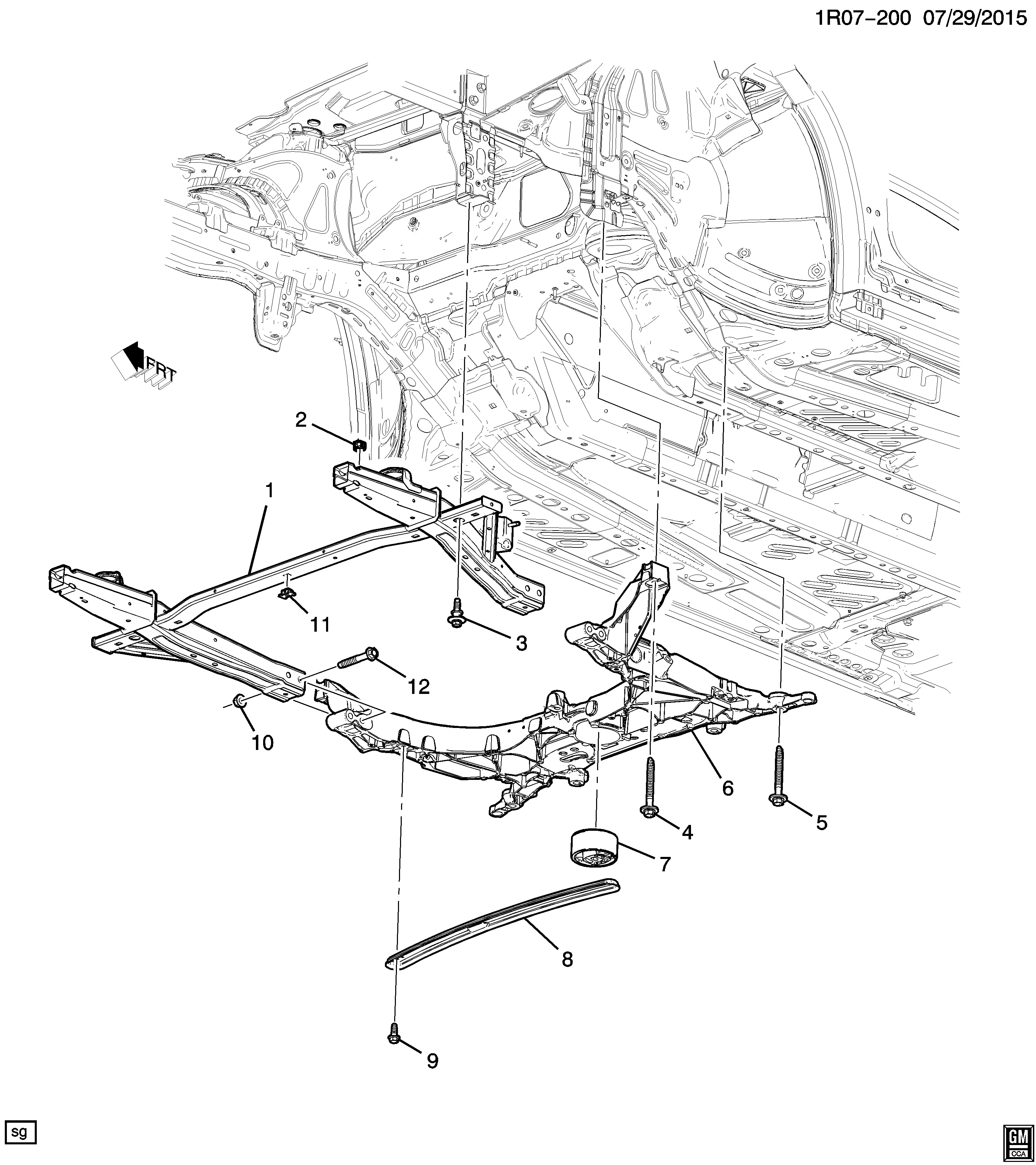 Drivetrain and Front Suspension Cradle diagram