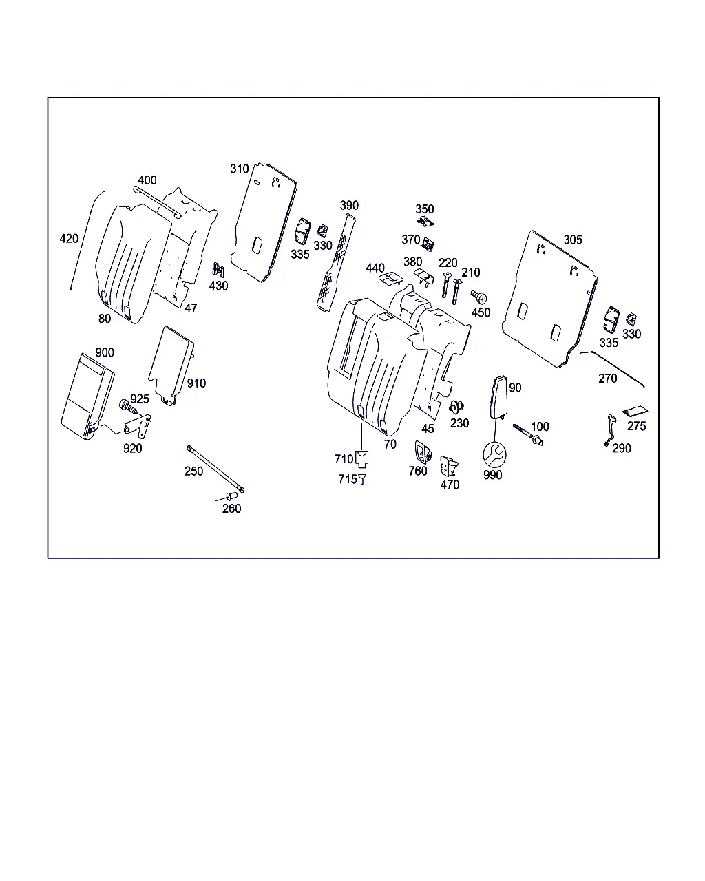 Rear Seat Cushion and Backrest diagram