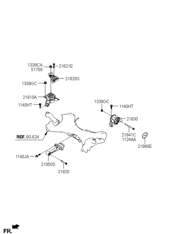 Engine and Transmission Mounts diagram