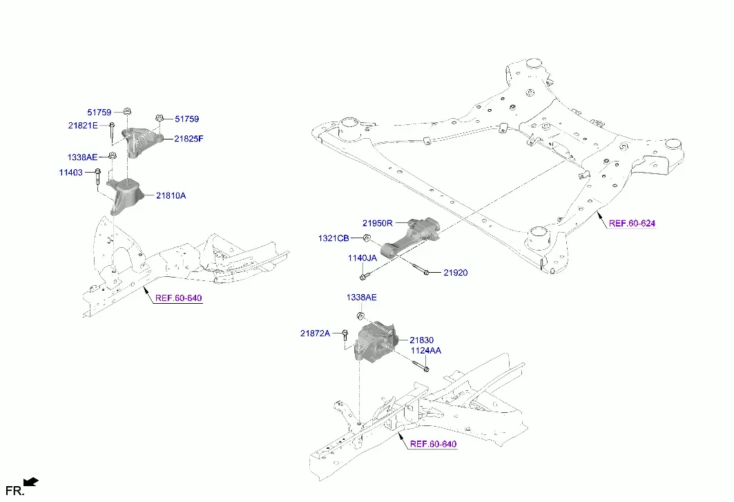 Engine and Transmission Mounts diagram
