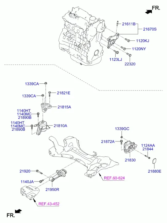Engine and Transmission Mounts diagram