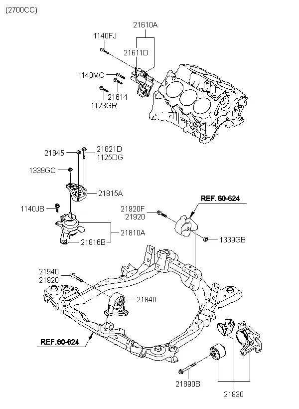 Engine and Transmission Mounts diagram