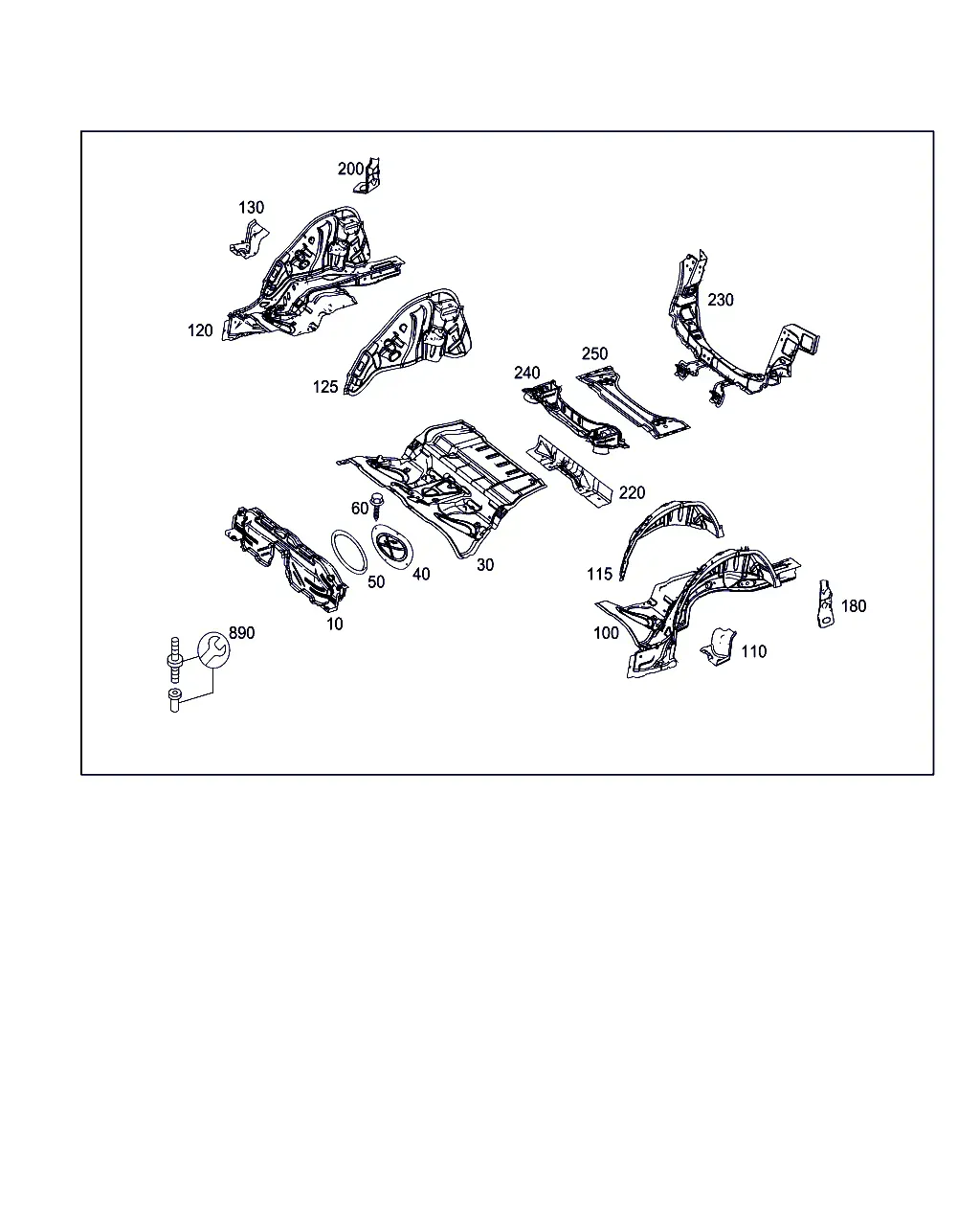 Rear Body Floor Panel diagram