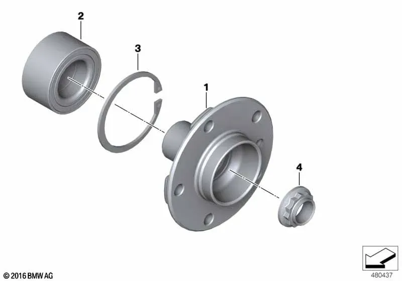 Rear Axle Shaft and Wheel Hub Bearing diagram