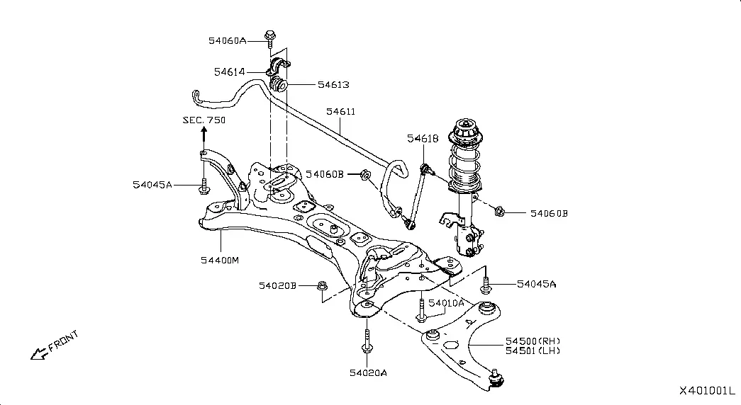 Front Suspension Crossmember diagram