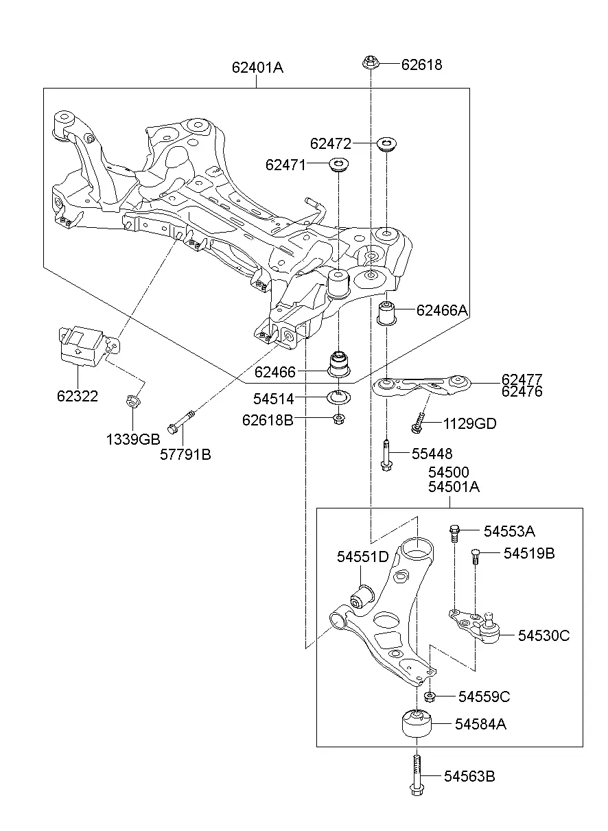 Front Suspension Crossmember diagram