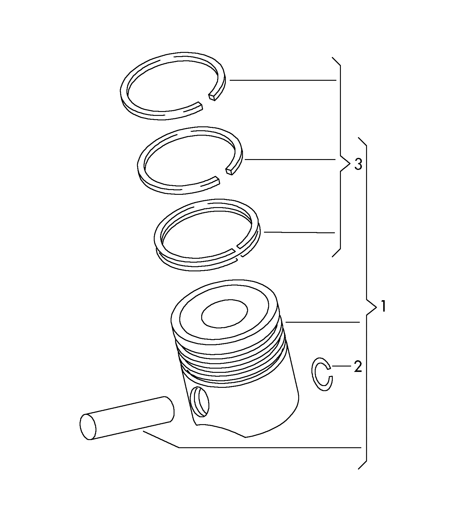 Piston and Piston Rings diagram