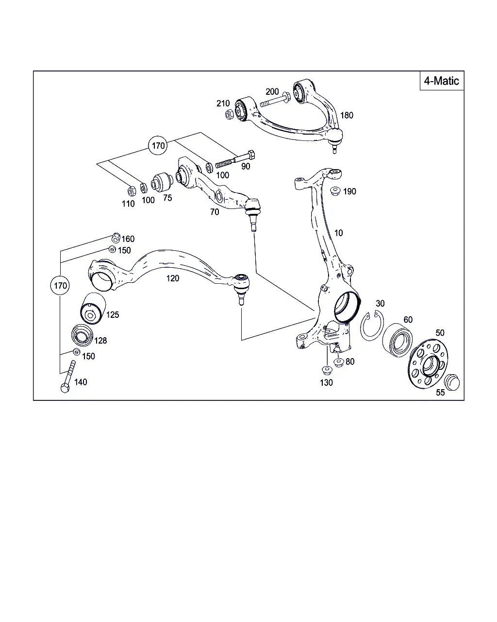 Steering Knuckle and Control Arm 4MATIC diagram