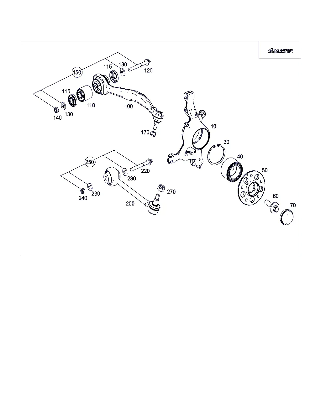 Steering Knuckle and Control Arm 4MATIC diagram