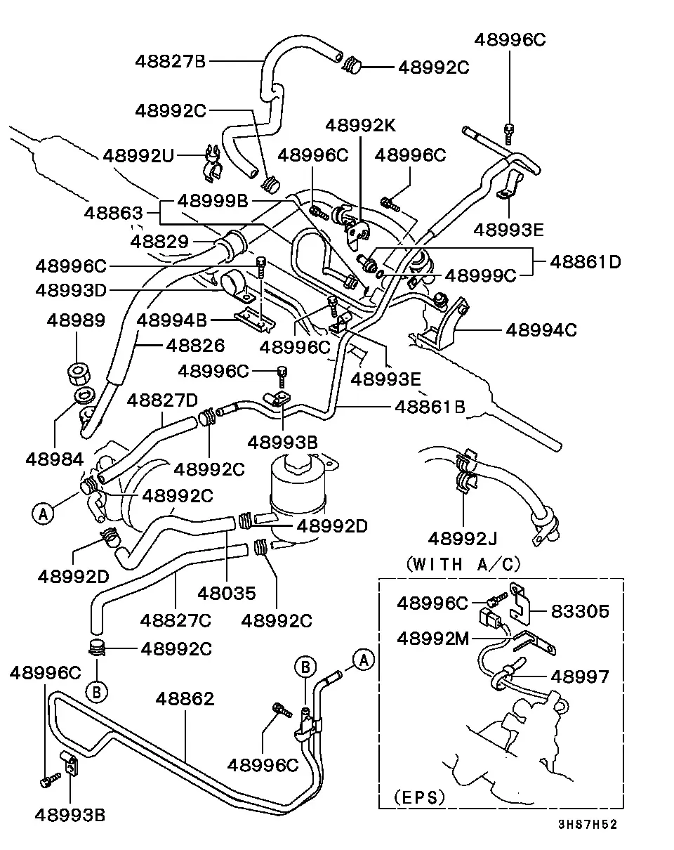 Power steering lines diagram