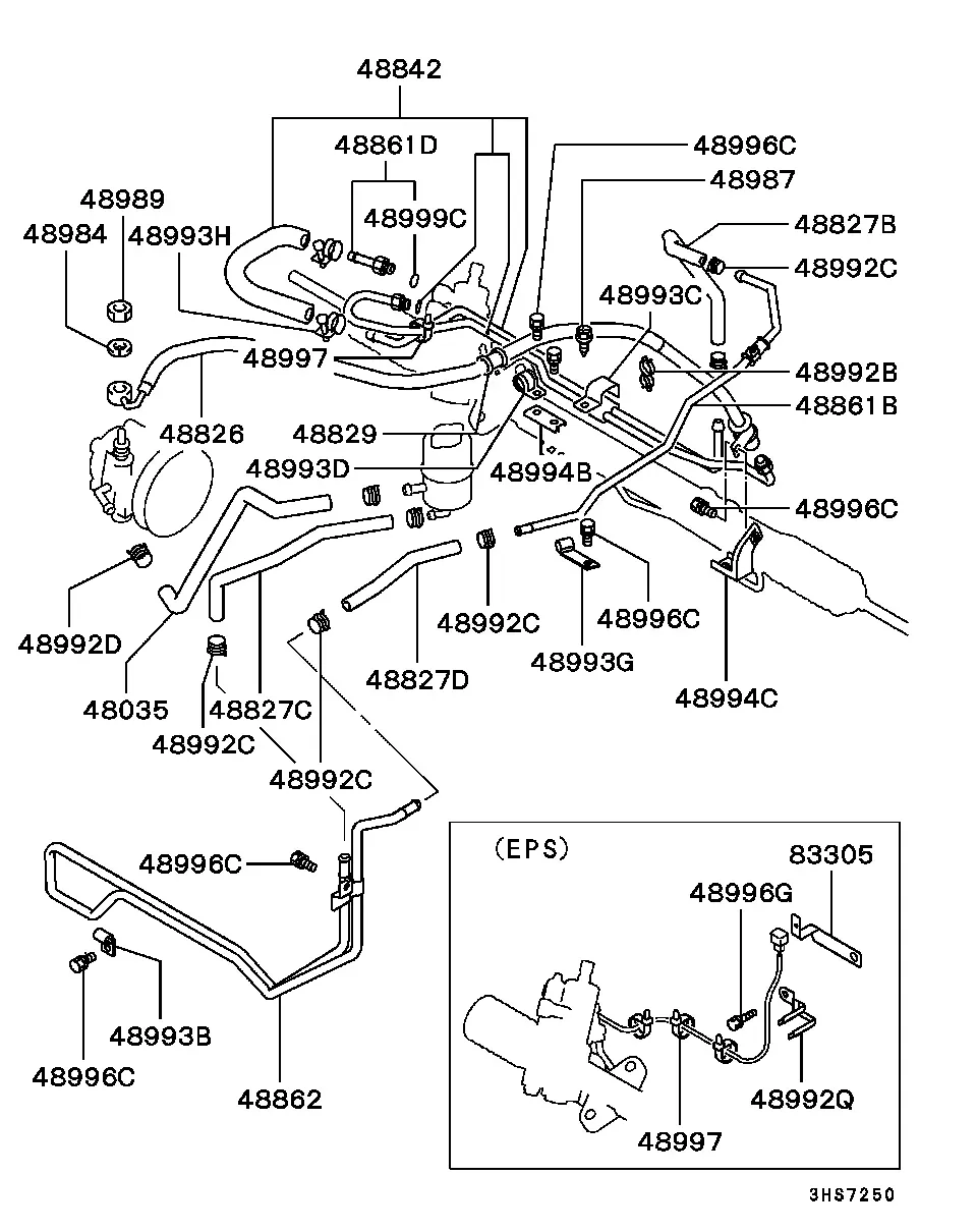 Power steering oil line diagram