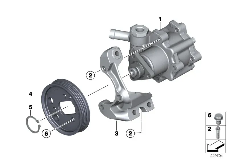 Power steering pump diagram