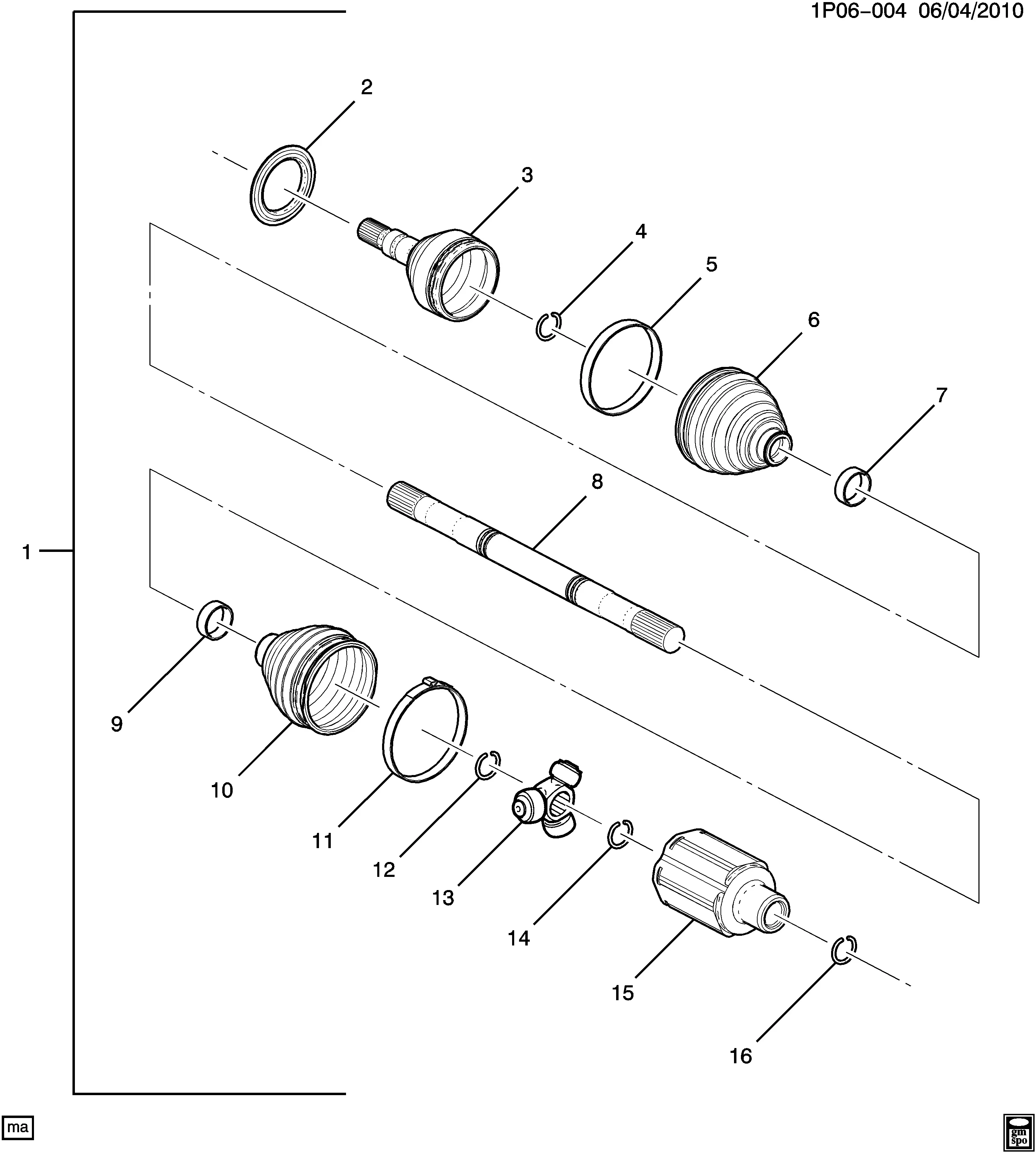 Right Front Wheel Drive Shaft diagram