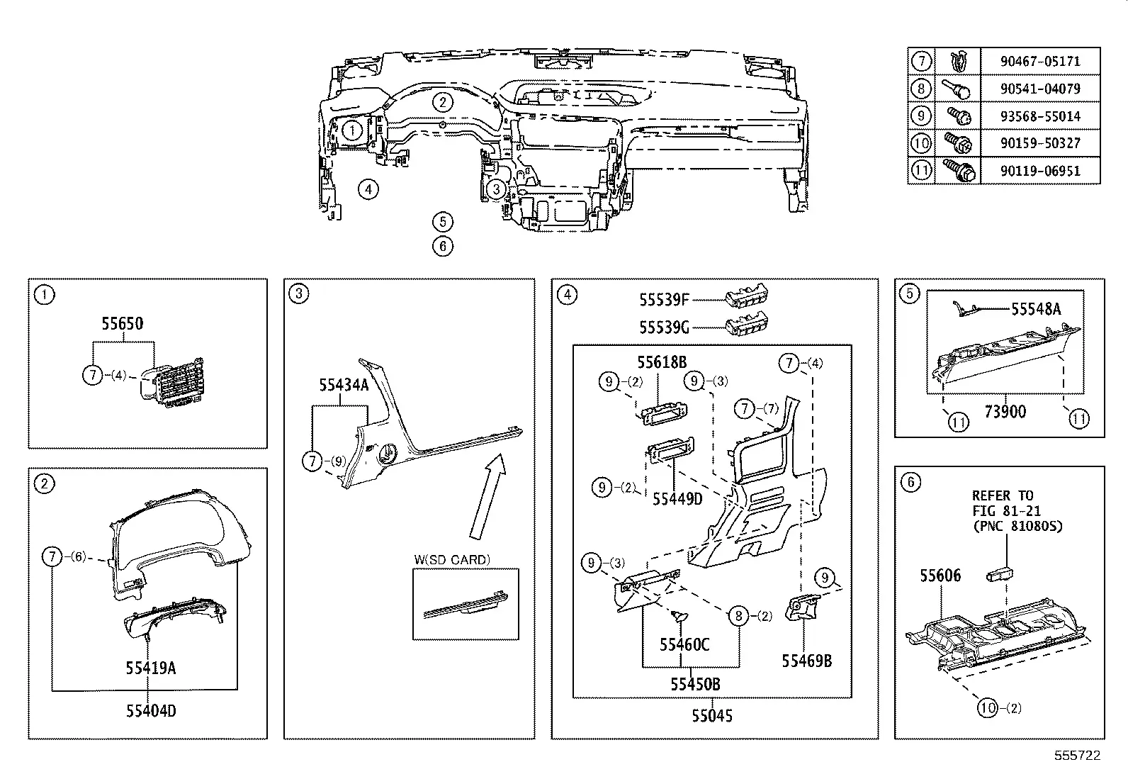 Instrument Panel and Glove Compartment diagram