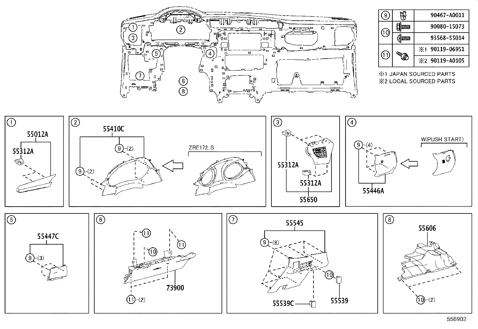 Instrument Panel and Glove Compartment diagram