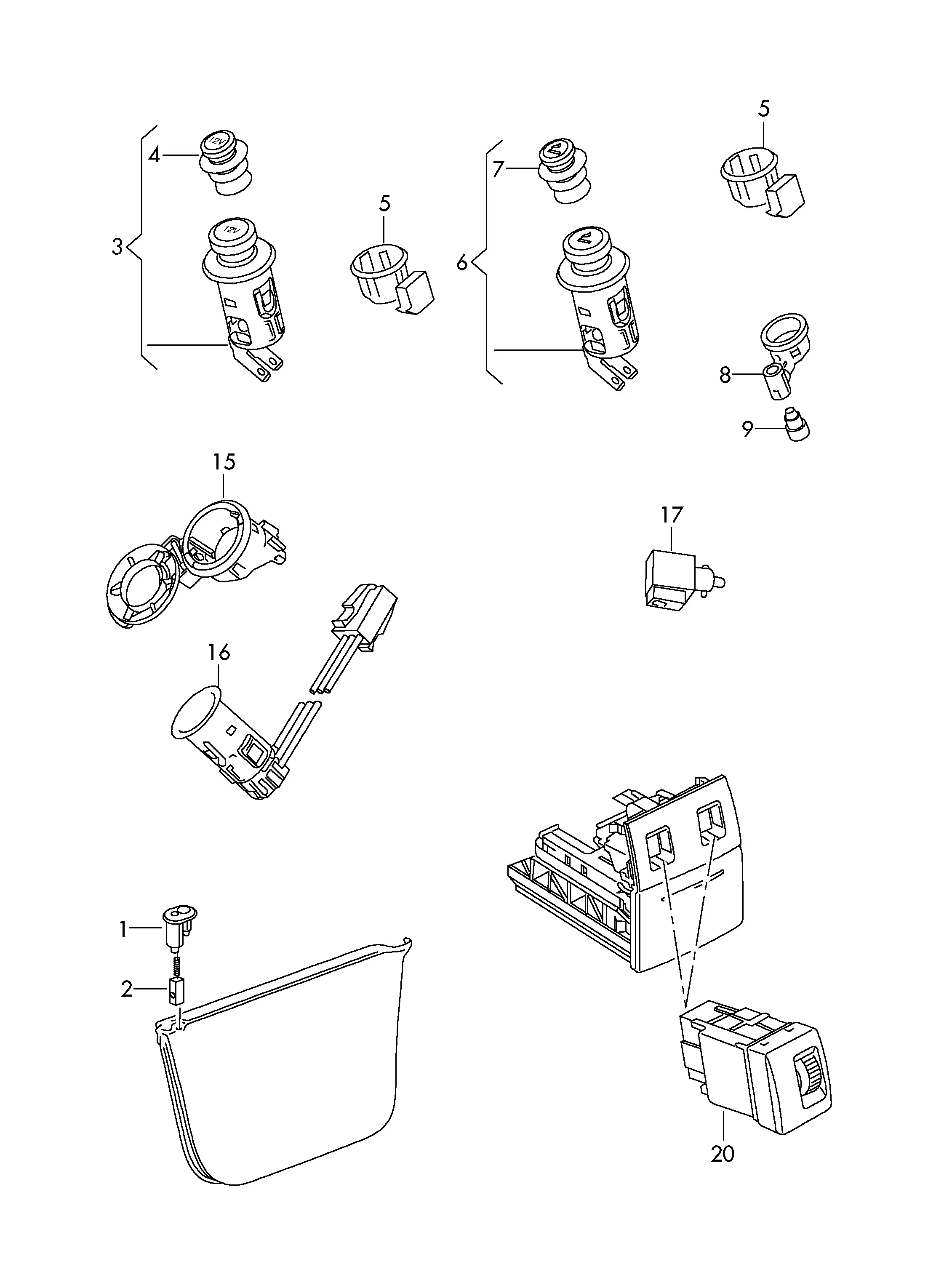 Cigarette Lighter and Power Outlet diagram