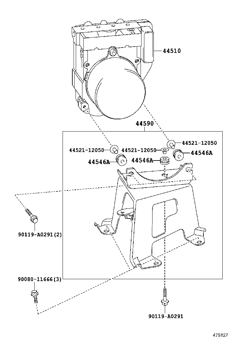 Brake System Actuator and Bracket diagram